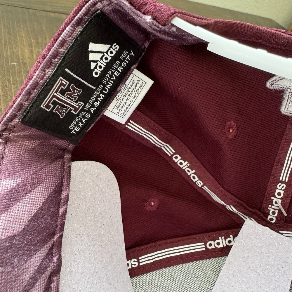 Texas A&M Aggies Hat Adidas‎ Climalite Trucker Snapback Pink Adidas Logo NWT - Picture 7 of 12